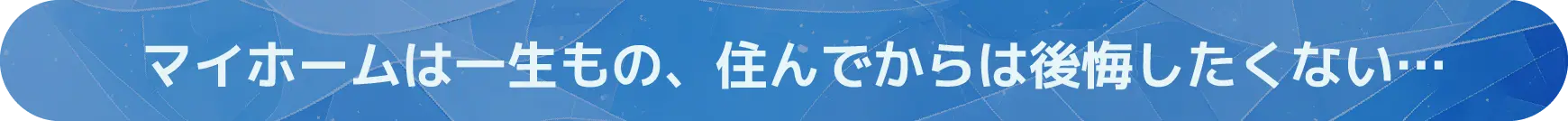 マイホームは一生もの、住んでからは後悔したくない…